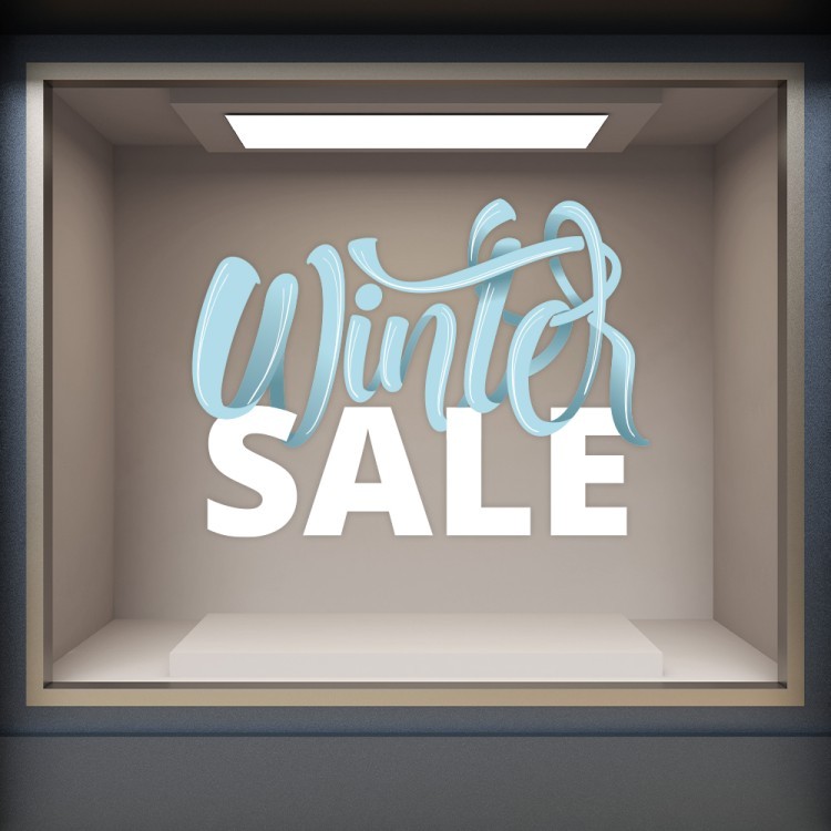 Αυτοκόλλητο Βιτρίνας Abstract Winter Sale